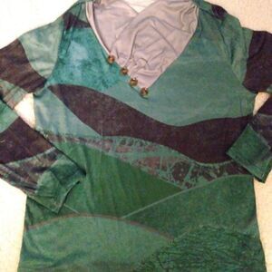 Misslook Womens Print Long Sleeve Blouse Plus Size 2XL NWOT 💜👍